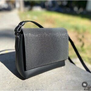 Brunello Cucinelli Monili Leather Crossbody Shoulder Evening Black Bag